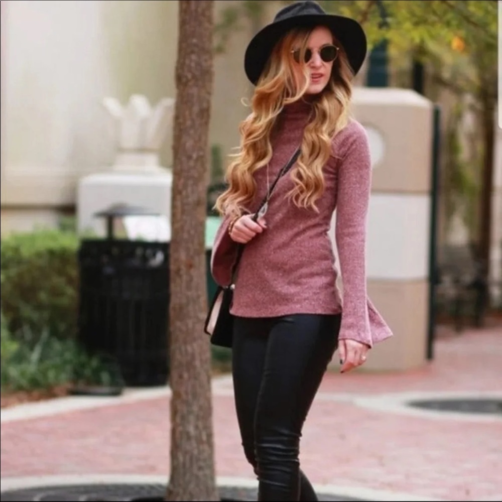 Xhilaration bell sleeve turtle neck top
